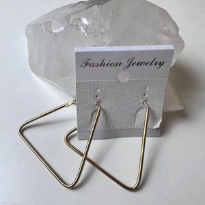 Gold Triangle Hoop Earrings